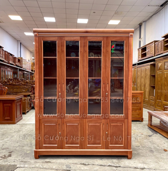 Tủ Sách Gỗ Xoan Đào 1m6 Cao Cấp Đẹp 