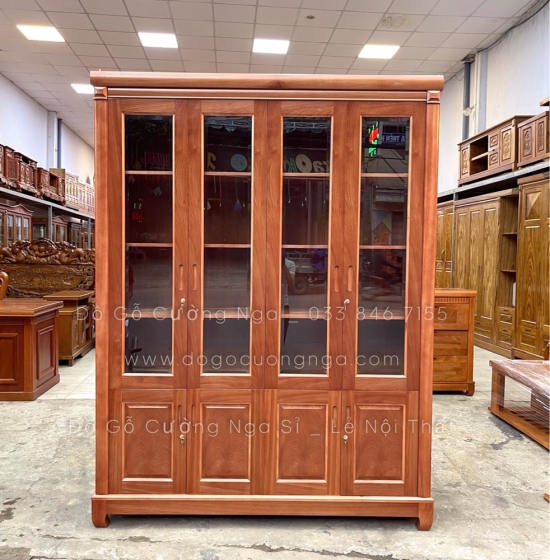 Tủ Sách Gỗ Xoan Đào 1m6 Cao Cấp Đẹp 