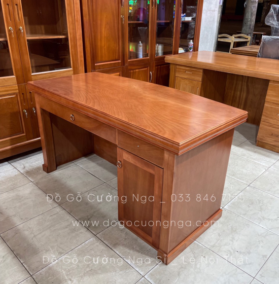 Bàn Làm Việc Giám Đốc Gỗ Xoan Đào Cao Cấp  1m4 - BLV 08