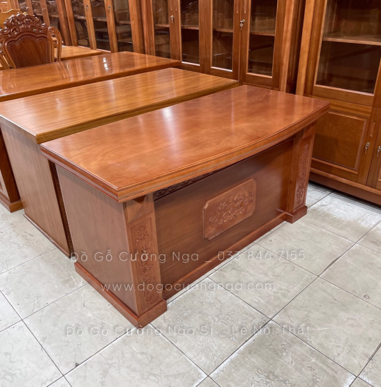Bàn Làm Việc Giám Đốc Gỗ Xoan Đào Cao Cấp  1m4 - BLV 08
