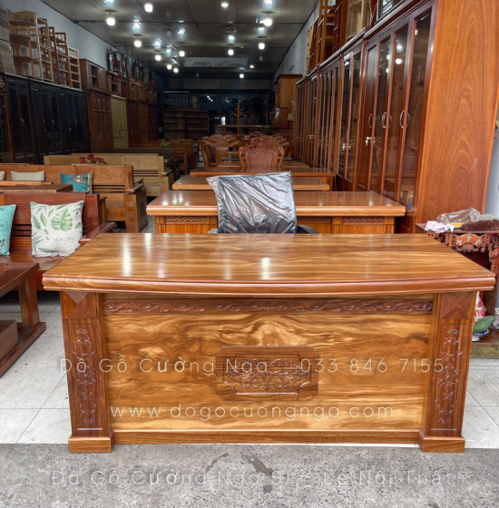 Bàn Làm Việc Giám Đốc Gỗ Hương Xám 1m6 Cao Cấp 