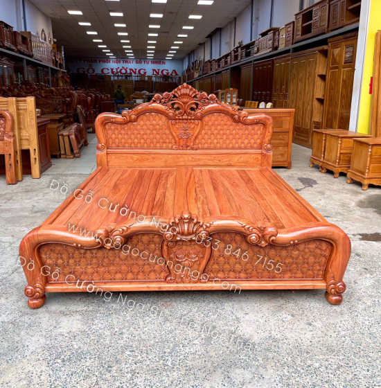 Giường gỗ hương đá cao cấp GH 02