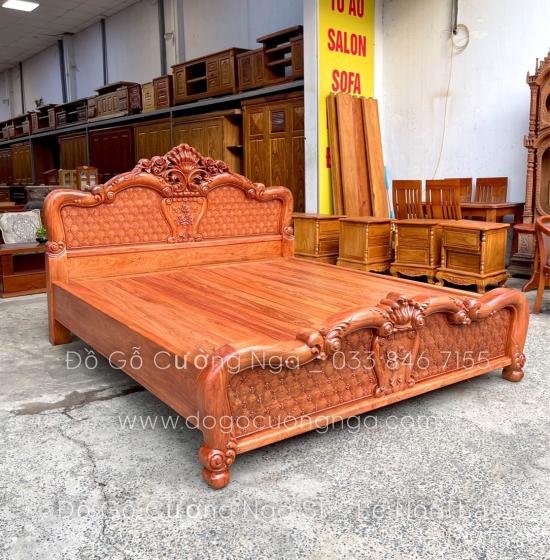 Giường gỗ hương đá cao cấp GH 02