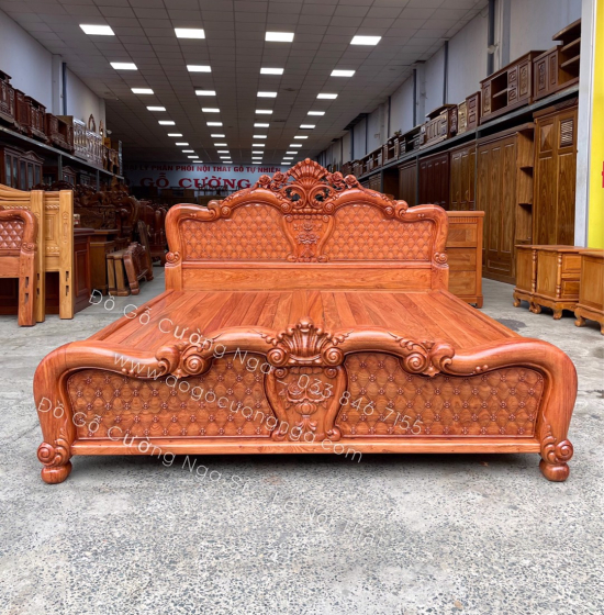 Giường gỗ hương đá cao cấp GH 02