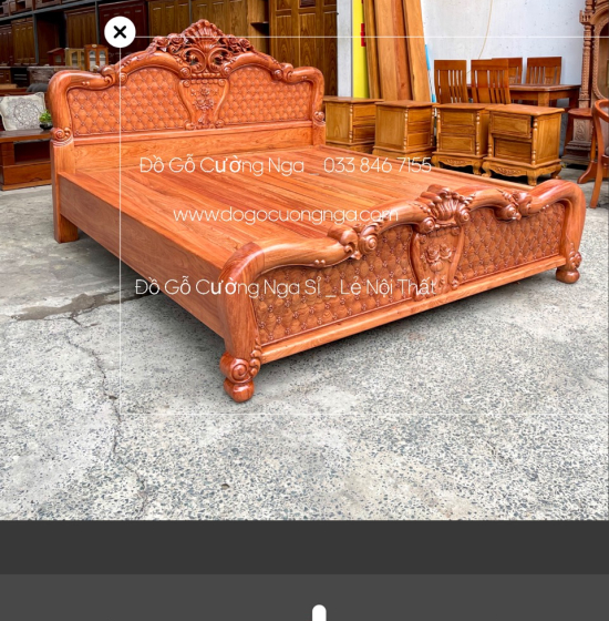 Giường gỗ hương đá cao cấp GH 02