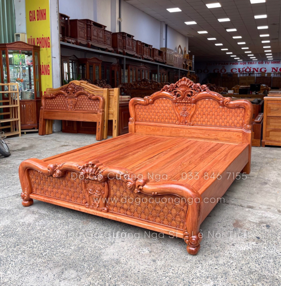 Giường gỗ hương đá cao cấp GH 02