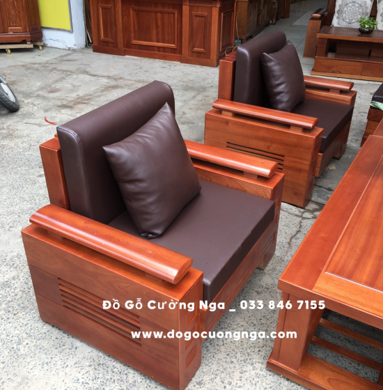 Bàn Ghế Sofa Gỗ Xoan Đào 7 Món - Đối Trứng 7 Món 