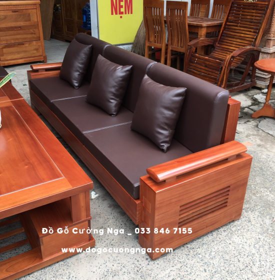 Bàn Ghế Sofa Gỗ Xoan Đào 7 Món - Đối Trứng 7 Món 