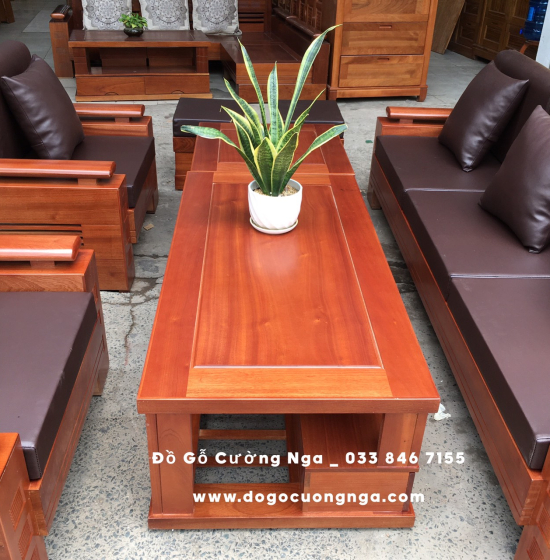 Bàn Ghế Sofa Gỗ Xoan Đào 7 Món - Đối Trứng 7 Món 