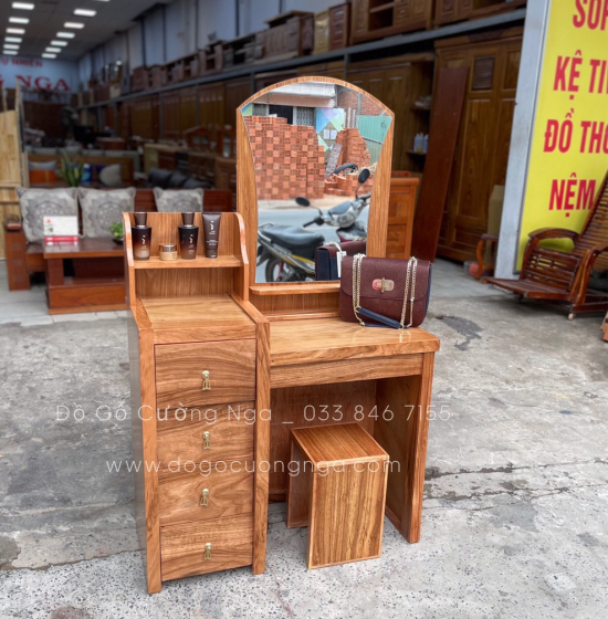 Bàn Trang Điểm Gỗ Hương Xám Bền Đẹp Giá Rẻ TĐ 021