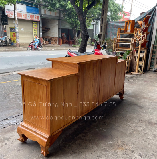 Kệ tivi gỗ Gõ Đỏ mẫu cột nho cao cấp KG 06