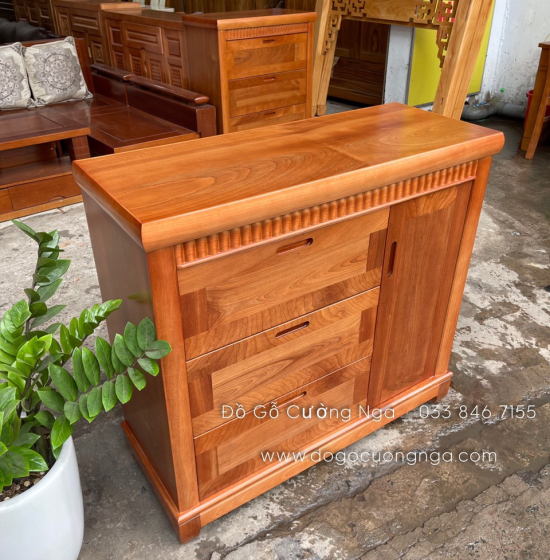 Tủ ngăn kéo gỗ xoan đào 1m2 - tủ đựng quần áo em bé hiện đại 