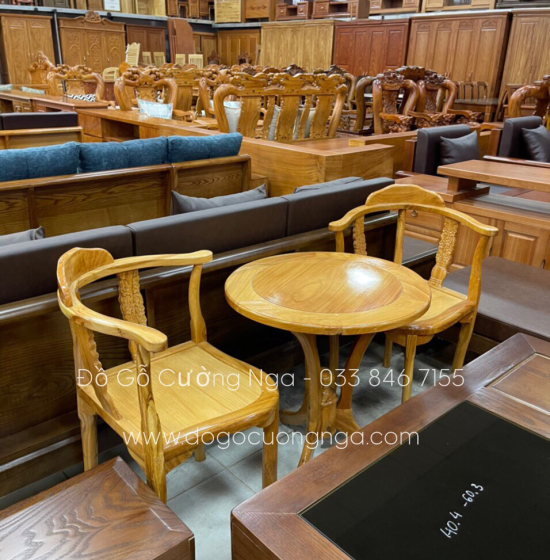 Bộ Bàn Trà 2 Ghế Gỗ Gõ Đỏ Cao Cấp 