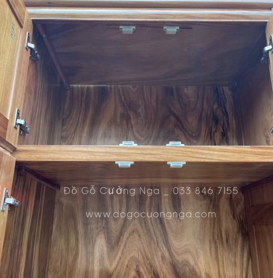 Tủ quần áo gỗ hương xám 2 tầng 5 cánh cao cấp 