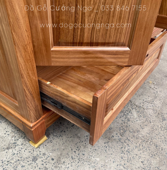 Tủ quần áo gỗ hương xám 2 tầng 5 cánh cao cấp 