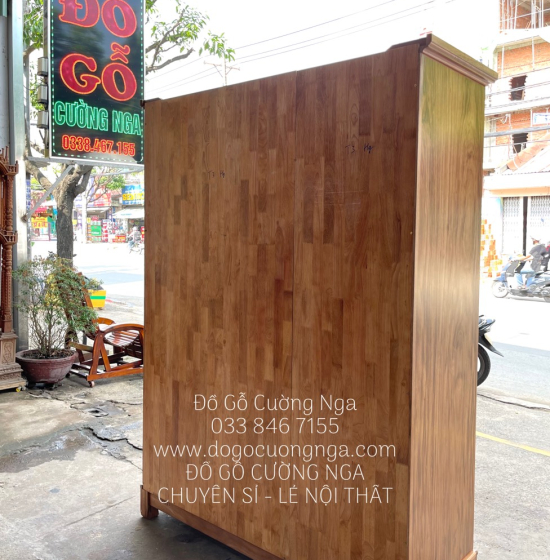 Tủ quần áo gỗ Hương Xám 3 cánh 1m6 hiện đại 
