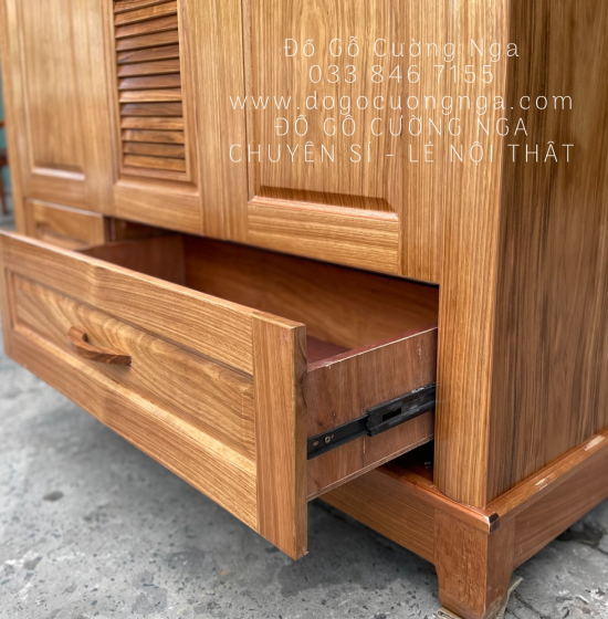 Tủ quần áo gỗ Hương Xám 3 cánh 1m6 hiện đại 