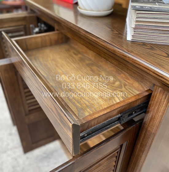 Tủ Giày Dép Gỗ Sồi Nga 3 Cánh - Màu Óc Chó TD 015