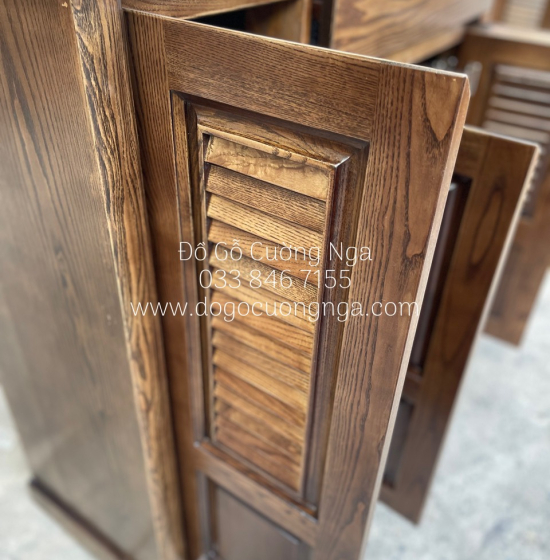 Tủ Giày Dép Gỗ Sồi Nga 2 Cánh Lau Màu Óc Chó Giá Rẻ - TD 016