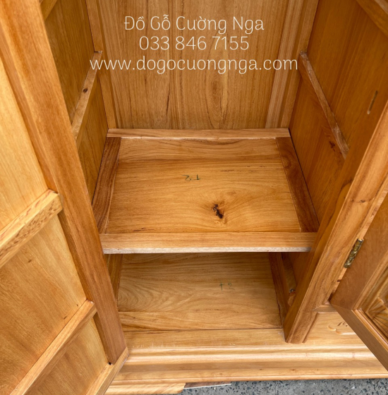 Tủ áo gỗ gõ đỏ 4 cánh - 2m1 cao cấp 