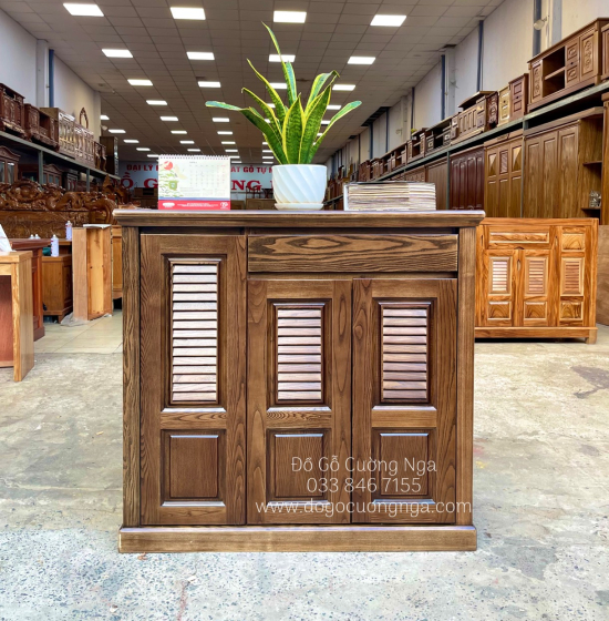 Tủ Giày Dép Gỗ Sồi Nga 3 Cánh - Màu Óc Chó TD 015