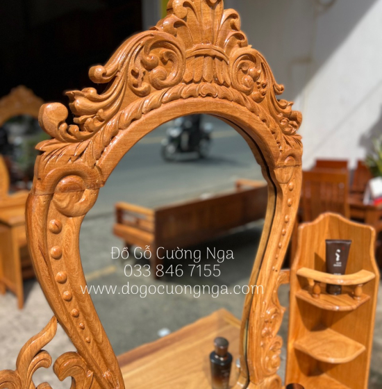 Bàn Trang Điểm Gỗ Gõ Đỏ Cao Cấp 1m1 TĐ 02