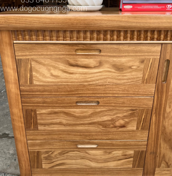 Tủ nhật ngăn kéo gỗ hương xám 1m2 - tủ quần áo em bé 