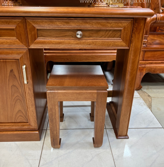 Bàn Trang Điểm Gỗ Xoan Đào 80cm Gương Tròn Hiện Đại TĐ 026