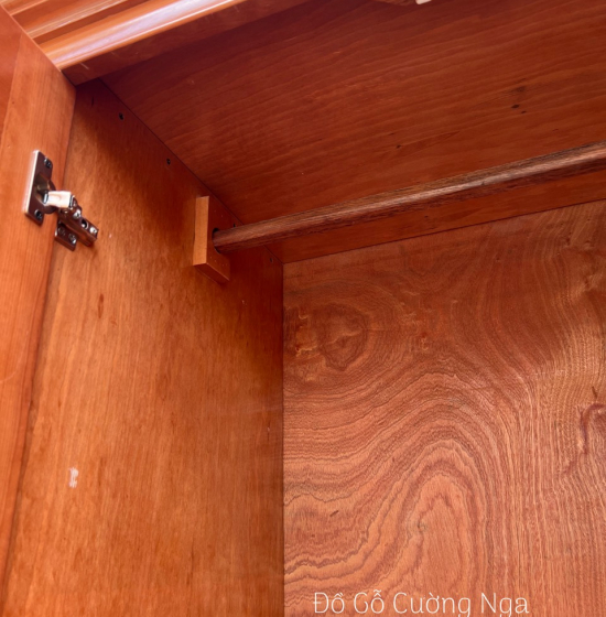 Tủ quần áo gỗ xoan đào 3 cánh 1m6 - mẫu lá sách 