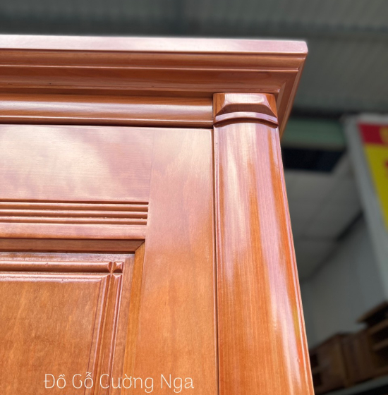 Tủ quần áo gỗ xoan đào 3 cánh 1m6 - mẫu lá sách 