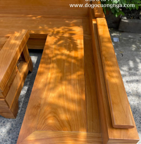 Bộ ghế sofa gỗ gõ đỏ tay trứng cao cấp 2m4x2m 