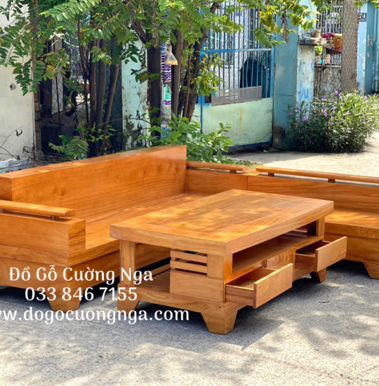Bộ ghế sofa gỗ gõ đỏ tay trứng cao cấp 2m4x2m 