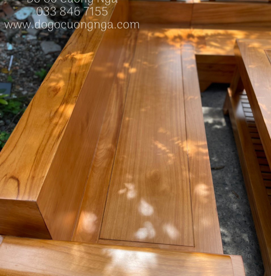 Bộ ghế sofa gỗ gõ đỏ tay trứng cao cấp 2m4x2m 