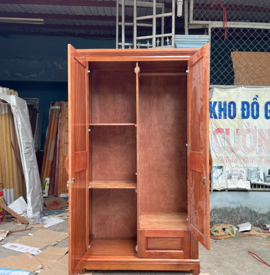 Tủ quần áo gỗ xoan đào 2 cánh - 1m2 giá rẻ 