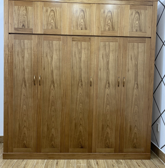 Tủ quần áo gỗ hương xám 2 tầng 5 cánh cao cấp 