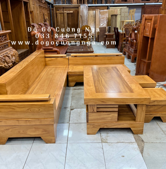 Bộ ghế sofa gỗ gõ đỏ tay trứng cao cấp 2m4x2m 