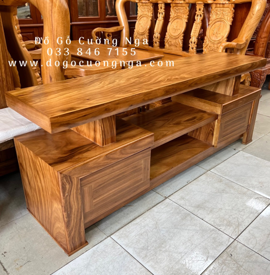 Kệ Tivi Gỗ Hương Xám Hiện Đại Mẫu Nhật Giá Rẻ KG 020