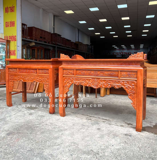 Bàn thờ án gian gỗ Hương Đá cao cấp 1m75 - mẫu như ý BT 04