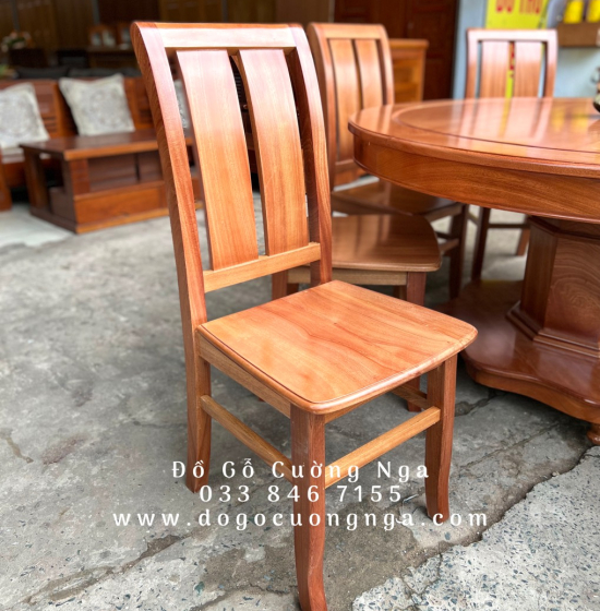 Bàn ăn gỗ Xoan Đào mặt liền 1m6 - 6 ghế BG 051