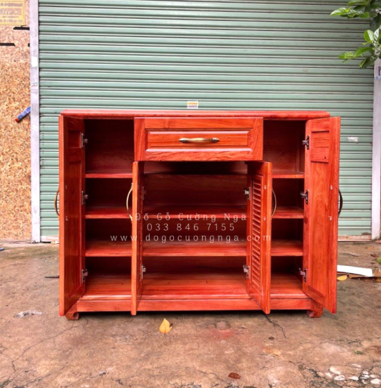 Tủ Giày Dép Gỗ Hương Đá Tự Nhiên Cao Cấp 1m2 TD 01