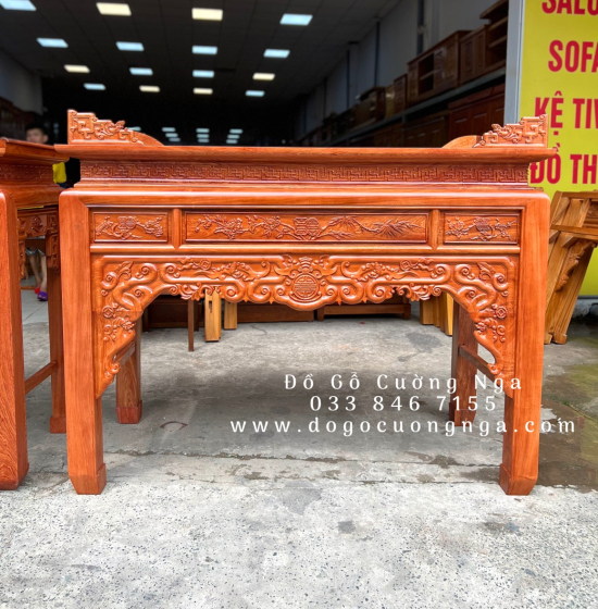 Bàn thờ án gian gỗ Hương Đá cao cấp 1m75 - mẫu như ý BT 04
