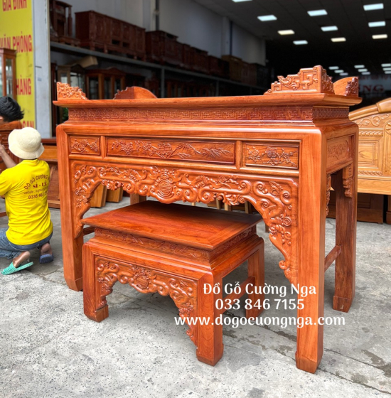 Bàn thờ án gian gỗ Hương Đá cao cấp 1m75 - mẫu như ý BT 04