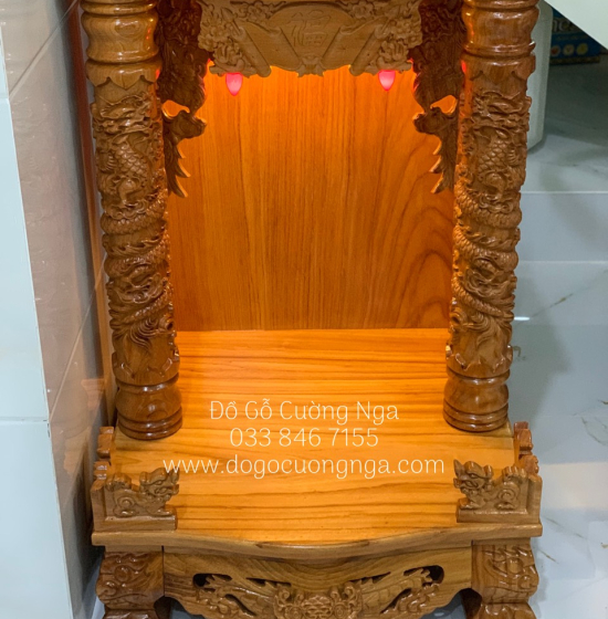 Bàn thờ ông địa gỗ gõ đỏ 48x68 đẹp giá rẻ BT 019