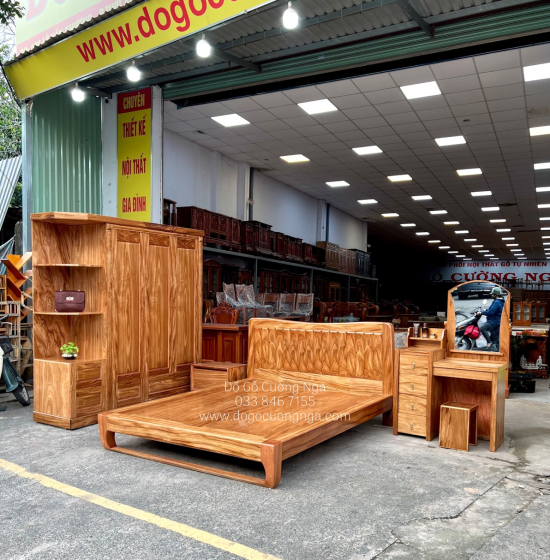 Bộ Combo Phòng Ngủ Gỗ Hương Xám Hiện Đại CB 19.10