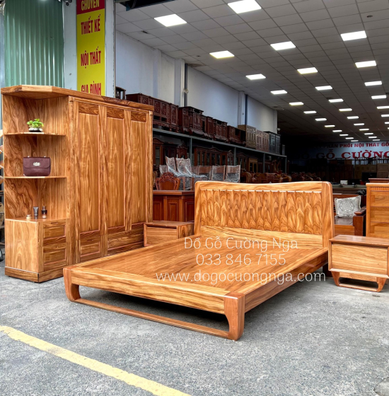 Bộ Combo Phòng Ngủ Gỗ Hương Xám Hiện Đại CB 19.10