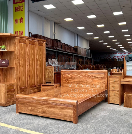 Bộ Combo Phòng Ngủ Gỗ Hương Xám Hiện Đại CB 19.12