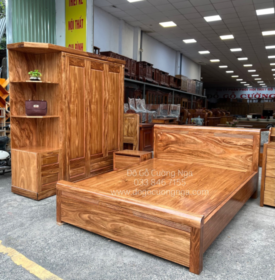 Bộ Combo Phòng Ngủ Gỗ Hương Xám Cao Cấp CB 19.12