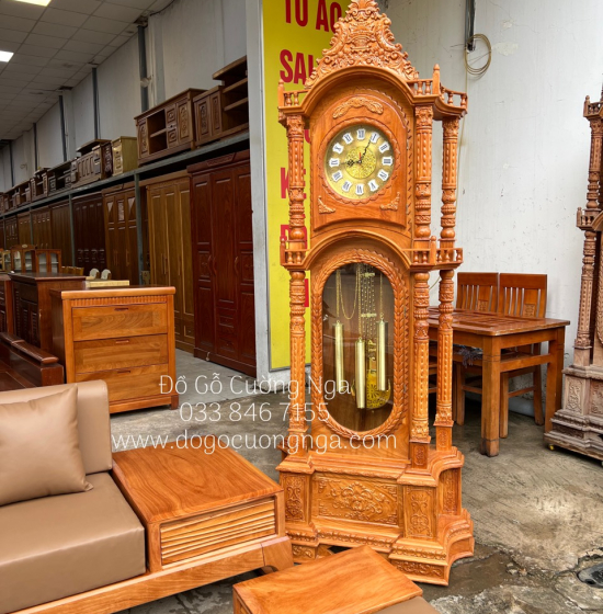 Bàn Ghế Sofa Gỗ Gõ Đỏ Cao Cấp - 2 Văng Kèm Nệm 