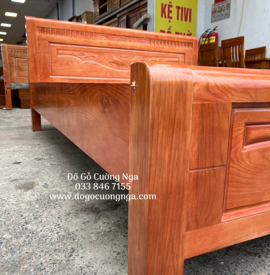 Giường Ngủ Gỗ Sồi Nga Vạt Phản - Hoa Lan Đẹp Giá Rẻ 