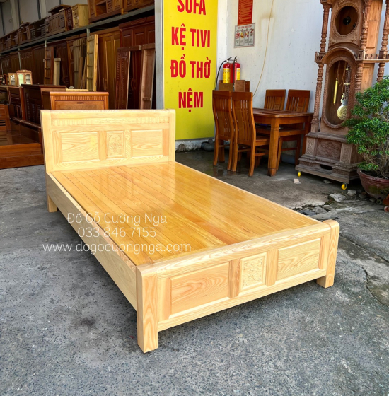 Giường ngủ gỗ sồi nga giá rẻ - giường đơn 